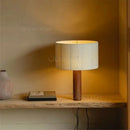 Axyaa Wabi Sabi Wood Table Lamps - Minimalist Fabric Decorative Lamp