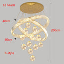 Axyaa Crystal Chandelier for Modern Home Stair Living Dining Room Lighting