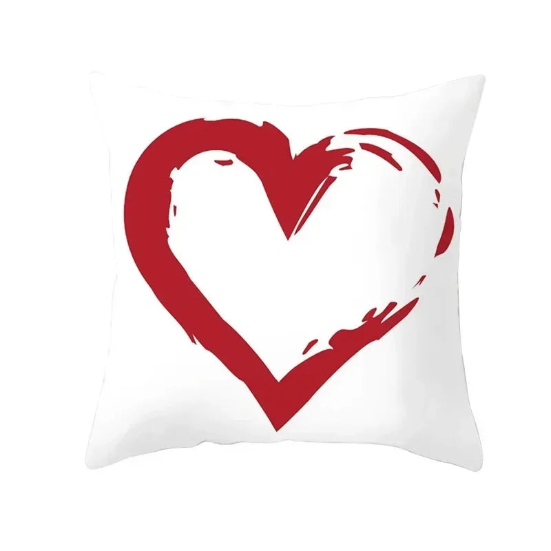 Axyaa Simple Love Print Couple Pillowcase for Sofa and Office Décor