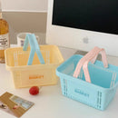 Axyaa Korean Ins Style Cream Portable Desktop Organizer Basket