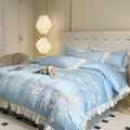Axyaa Luxury Tencel Embroidered Plant Flower Bedding Set