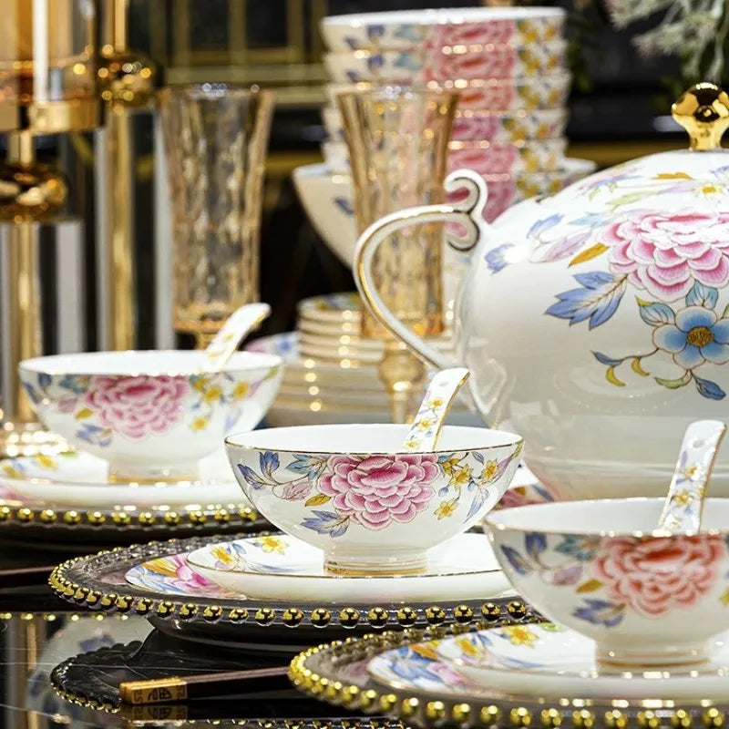 Axya Luxury Bone Dinnerware Set - 70 Piece European Tableware Collection