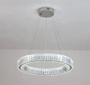 Axyaa Luxury Crystal LED Chandelier: Dimmable Ring Pendant Light, Gold/Silver, Living Room, Bedroom