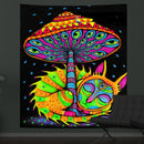 Axyaa Fluorescent Mushroom Luminous Tapestry for Interior Decoration
