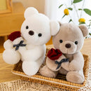 Axyaa Rose Bear Plush Doll Pillow - Valentine's Day Gift