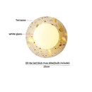 Axyaa White Glass LED Wall Light Fixture Terrazzo Stone Pull Chain Switch Home Decor