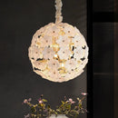 Axyaa Glass Petal Chandelier Cream Style Dining Room Lamp
