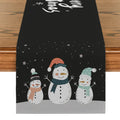 Axyaa Christmas Snowmen Snowflakes Table Runner for Kitchen and Holiday Party