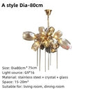 Axyaa Luxury Crystal Chandelier LED Pendant Lamp for Nordic Living Room & Restaurant