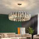Axyaa Crystal Chandelier: Elegant LED Pendant Light for Luxury Dining Living Kitchen Bedroom