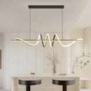 Axyaa Modern Linear Wavy Dining Room Chandelier, Minimalist Pendant Lights for Home Lighting