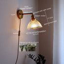 Axyaa Nordic Copper Glass Wall Sconce LED Light for Living Room and Bathroom