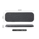 Axyaa  Rock Grain Ceramic Sashimi Plate - Black & White Long Plate