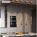Axyaa LED Crystal Chandelier Pendant Light, Modern Gold Kitchen Island Lighting