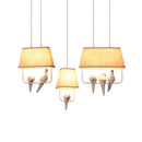 Axyaa Bird Cage Chandelier: Resin Retro Lamp for Dining, Bedroom, Kitchen Island