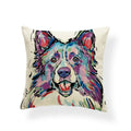 Axyaa Golden Retriever Linen Pillowcase: Decorative Square Cushion Cover