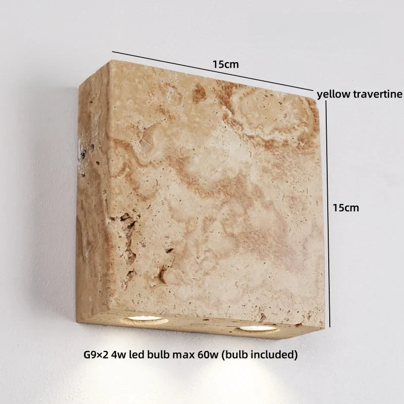 Axyaa LED Travertine Stone Wall Lamp for Indoor Living Room Decoration