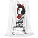 Axyaa Flannel Mafalda Quino Cartoon Blanket: Soft Plush Throw for Bed & Sofa