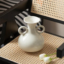 Axyaa Retro Teapot Ceramic Vase Double-eared Flowerpot Home Decoration