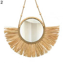 Axyaa Raffia Boho Wall Decor 30CM Round Handmade Tapestry