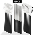 Axyaa Black Stainless Steel Cutlery Set - 18 Pieces