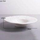 Axya Ceramic Pasta Plate Straw Hat Shape Restaurant Serving Dish