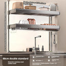 Axyaa Over Sink Dish Drying Rack & Organizer Shelf - Adjustable Multifunctional Storage