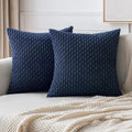 Axyaa Grey Corduroy Striped Throw Pillow Covers 20x20 Inch for Couch Sofa