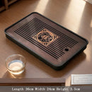 Axyaa Bamboo Tea Tray with Drainage, Modern Design, Small Size for Home and Hotel