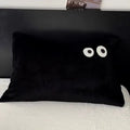 Axyaa Cartoon Big Eye Fleece Pillowcase 48*74 - Coral Velvet Embroidered Pillow Cover