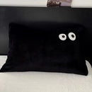 Axyaa Cartoon Big Eye Fleece Pillowcase 48*74 - Coral Velvet Embroidered Pillow Cover