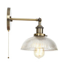 Axyaa Glass Industrial LED Wall Sconce Pull Chain Switch Vintage Bedside Lamp