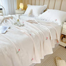 Axyaa Cotton Embroidery Soybean Summer Quilt Double-Layer Duvet Insert Skin-Friendly