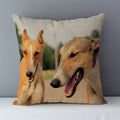 Axyaa Greyhound Printed Linen Cushion Cover - 45x45cm Square Sofa Bed Pillow