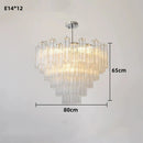 Axyaa Clear Pink Glass Tube Chandelier Luxury Ceiling Pendant Light