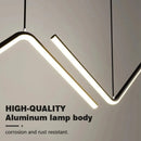 Axyaa Black Gold Aluminum LED Line Pendant Light with Remote Dimming