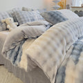 Axyaa Winter Bubble Plush Rabbit Velvet 4-Piece Bed Sheet Set