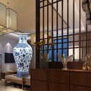Axyaa Blue & White Ceramic Vase: Elegant Jingdezhen Porcelain Ornaments