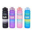 Axyaa Gradient Plastic Water Bottle 1000ML - Leakproof & Motivational Straw Drinking Bottle