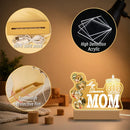 Axyaa Custom Acrylic Photo Night Light - Personalized LED Dimmable Nightlight for Mom