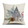 Axyaa Christmas Birds Pillowcase 45X45cm Linen Cushion Cover for Sofa