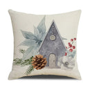 Axyaa Christmas Birds Pillowcase 45X45cm Linen Cushion Cover for Sofa