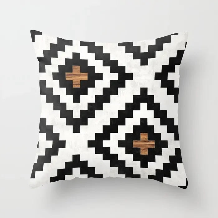Axyaa Wood Background Mable Tribal Print Cushion Cover - Home Sofa Decor
