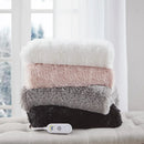 Axyaa Shaggy Heated Throw Blanket - Luxe Faux Fur, Fast Heating, Auto Shut Off, 5 Heat Settings