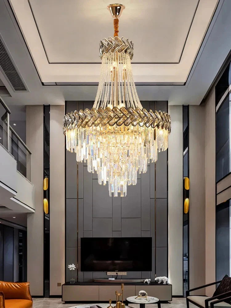 Axyaa Nordic Modern Luxury Villa Crystal Chandelier for Hotel and Home Lighting