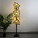 Axyaa Wabi Sabi Rattan Floor Lamp Handmade Designer LED Standing Light