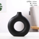 Axyaa Ceramic Donut Vase White Nordic Home Decor Arrangement Holder