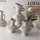 Axyaa Embryo Ceramic Vase Retro Desktop Decor Flower Arrangement Ornament Pot