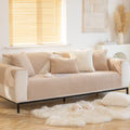 Axyaa Imitation Rabbit Fur Sofa Cover, Plush Slipcover for Modern Living Room Decor