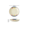 Axyaa Retro Ceramic Salad Plate Set for Dining and Serving